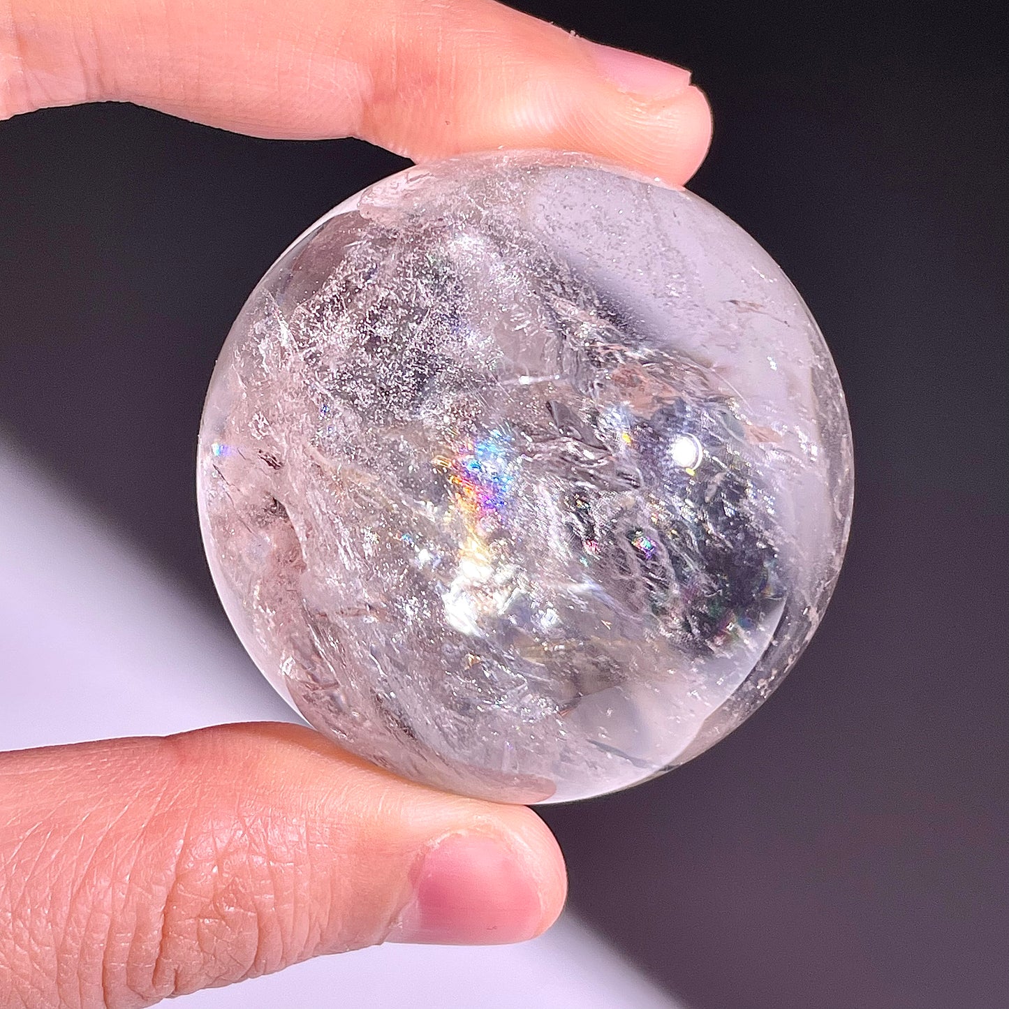 B750◇水晶アゼツライト ボール◇34×34×34mm◇天然石・鉱物・パワーストーン
