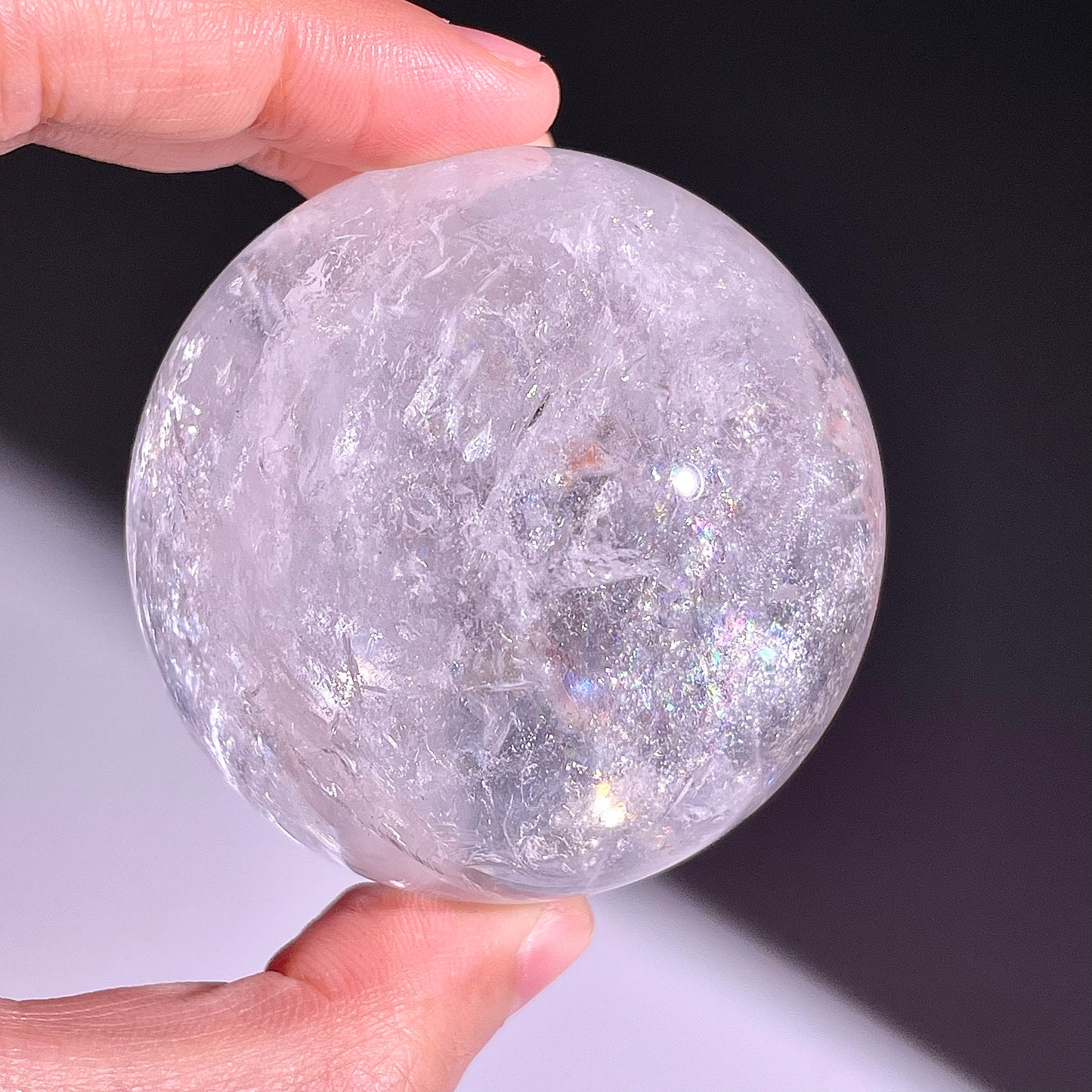 B755◇水晶アゼツライト ボール◇45×45×45mm◇天然石・鉱物・パワーストーン