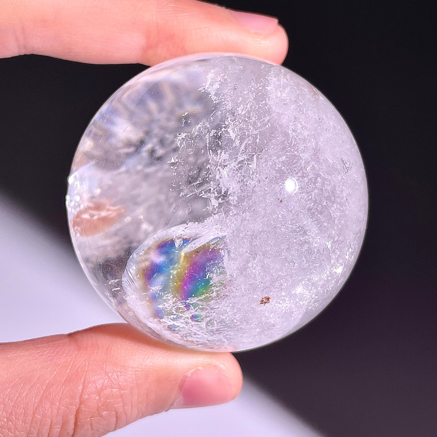 B756◇水晶アゼツライト ボール◇37×37×37mm◇天然石・鉱物・パワーストーン