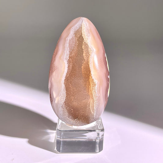 B762◇彩晶マシュマロ エッグ◇58×28×27mm◇天然石・鉱物・パワーストーン