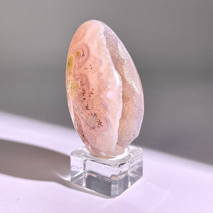 B762◇彩晶マシュマロ エッグ◇58×28×27mm◇天然石・鉱物・パワーストーン