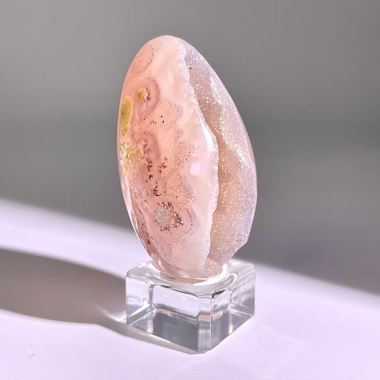 B762◇彩晶マシュマロ エッグ◇58×28×27mm◇天然石・鉱物・パワーストーン