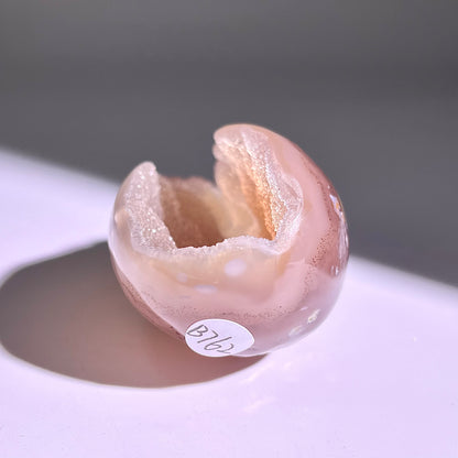B762◇彩晶マシュマロ エッグ◇58×28×27mm◇天然石・鉱物・パワーストーン
