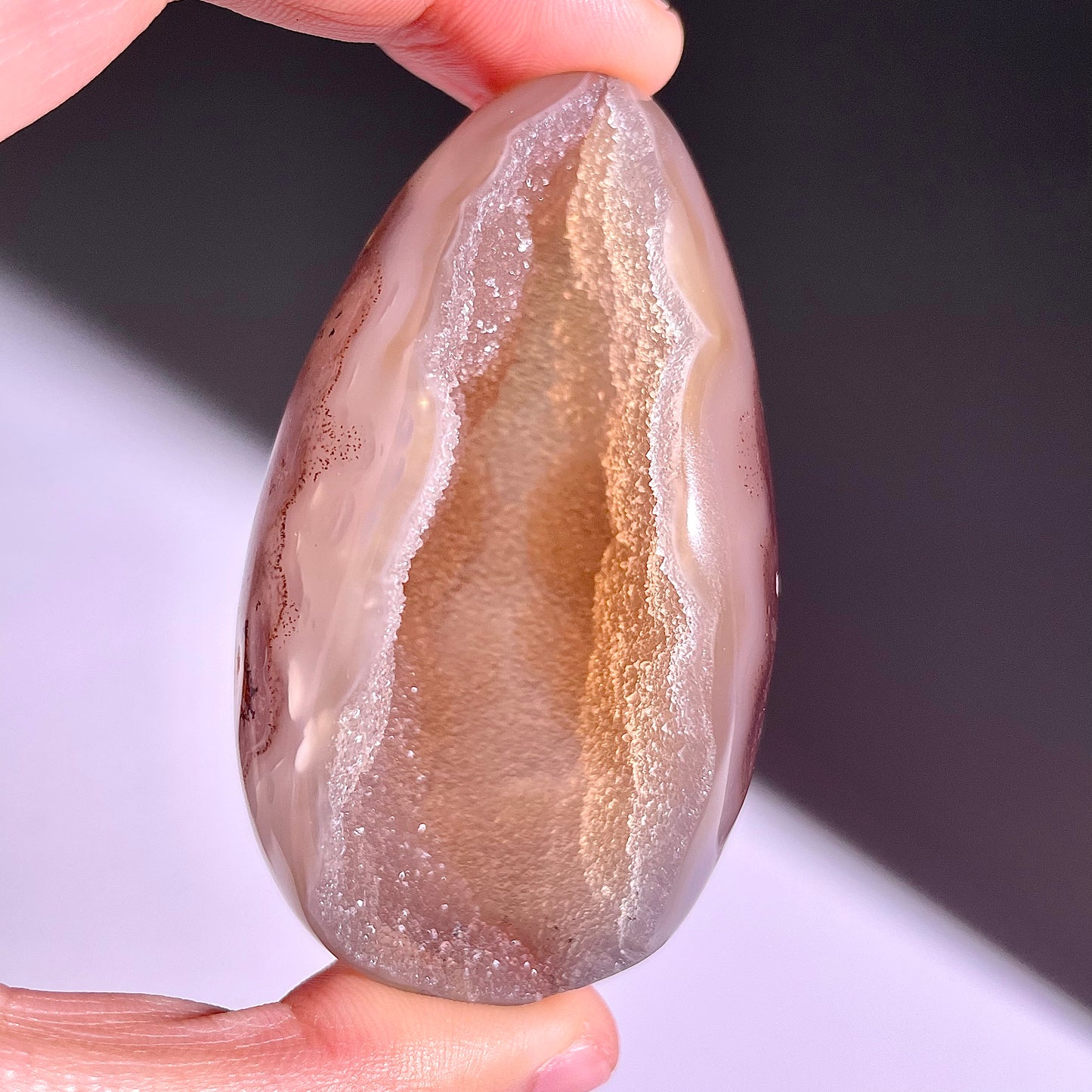 B762◇彩晶マシュマロ エッグ◇58×28×27mm◇天然石・鉱物・パワーストーン
