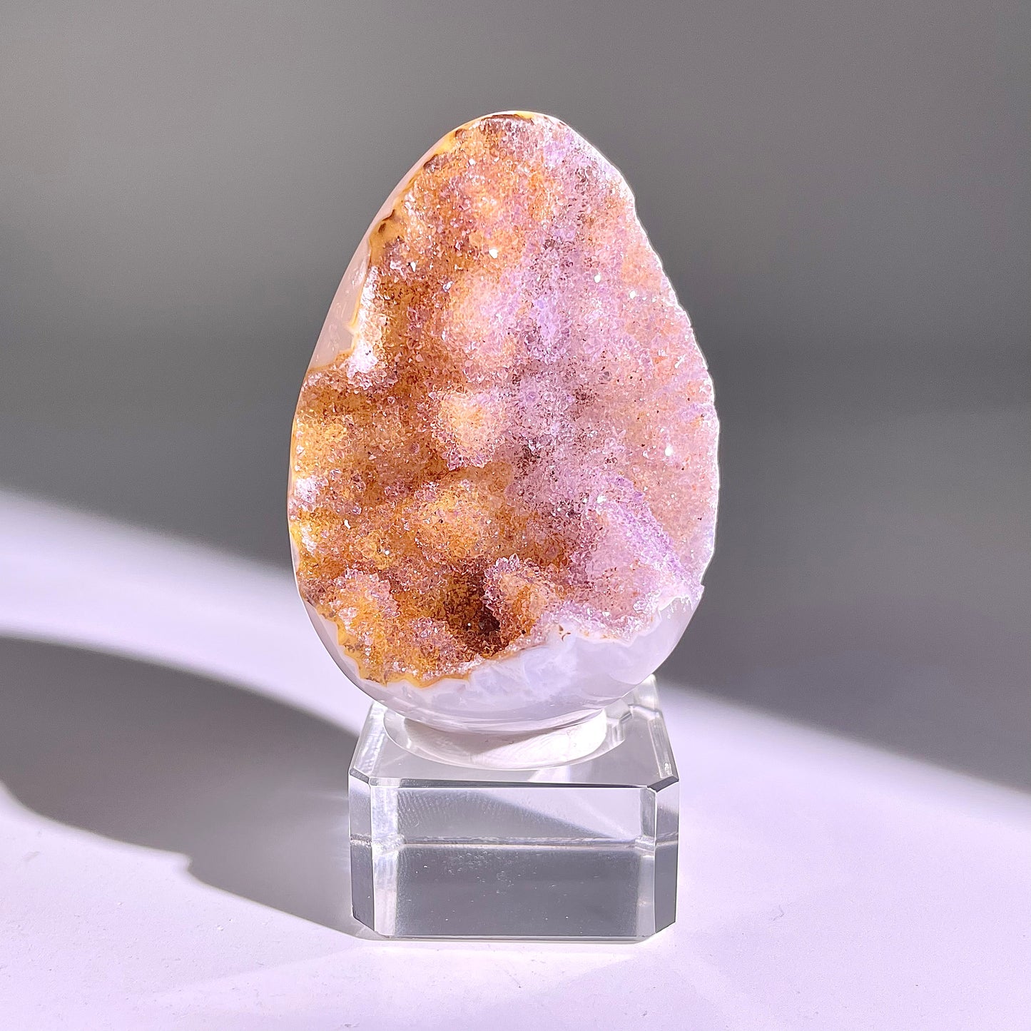 B763◇彩晶マシュマロ エッグ◇55×35×29mm◇天然石・鉱物・パワーストーン