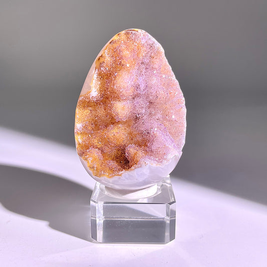 B763◇彩晶マシュマロ エッグ◇55×35×29mm◇天然石・鉱物・パワーストーン