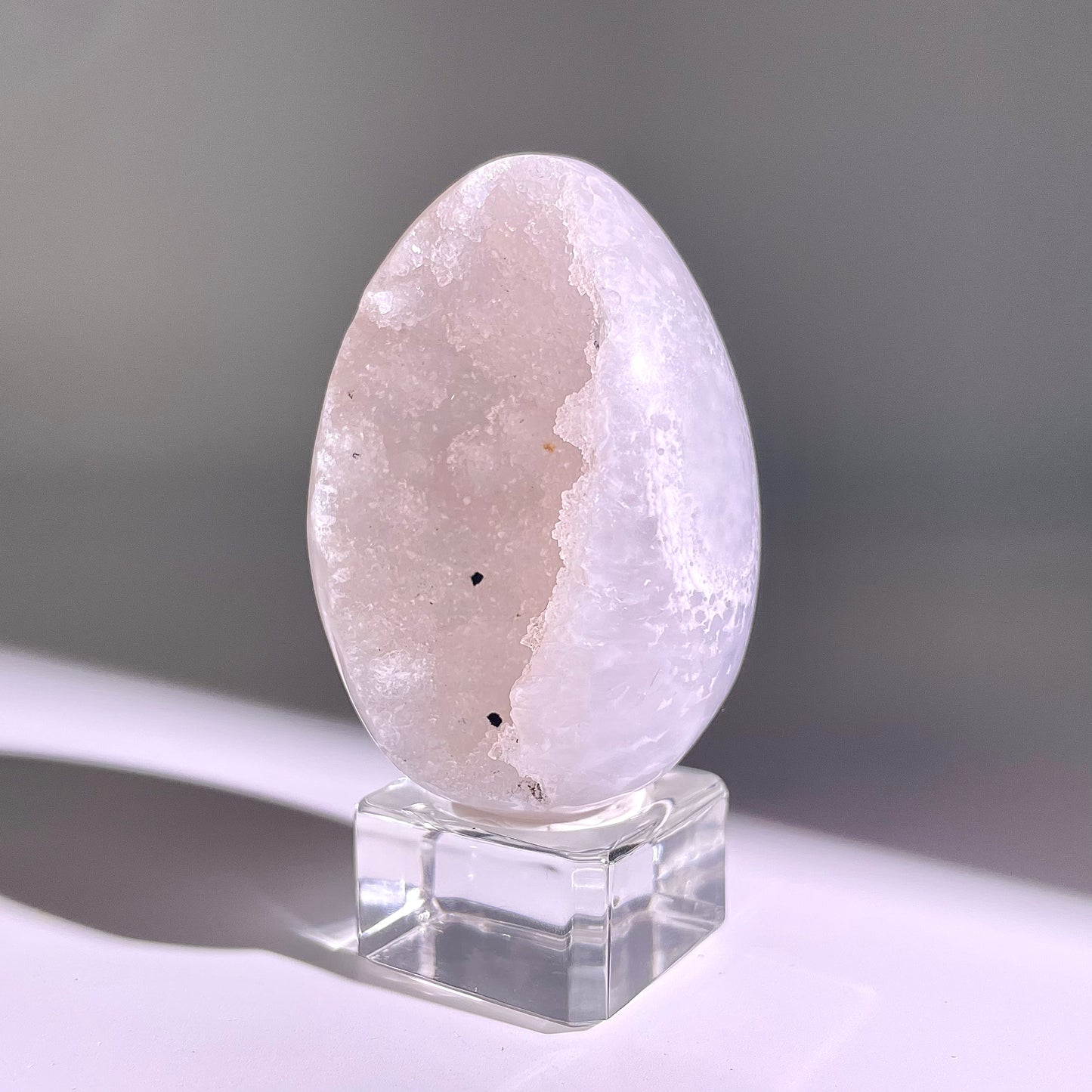 B765◇彩晶マシュマロ エッグ◇54×35×26mm◇天然石・鉱物・パワーストーン