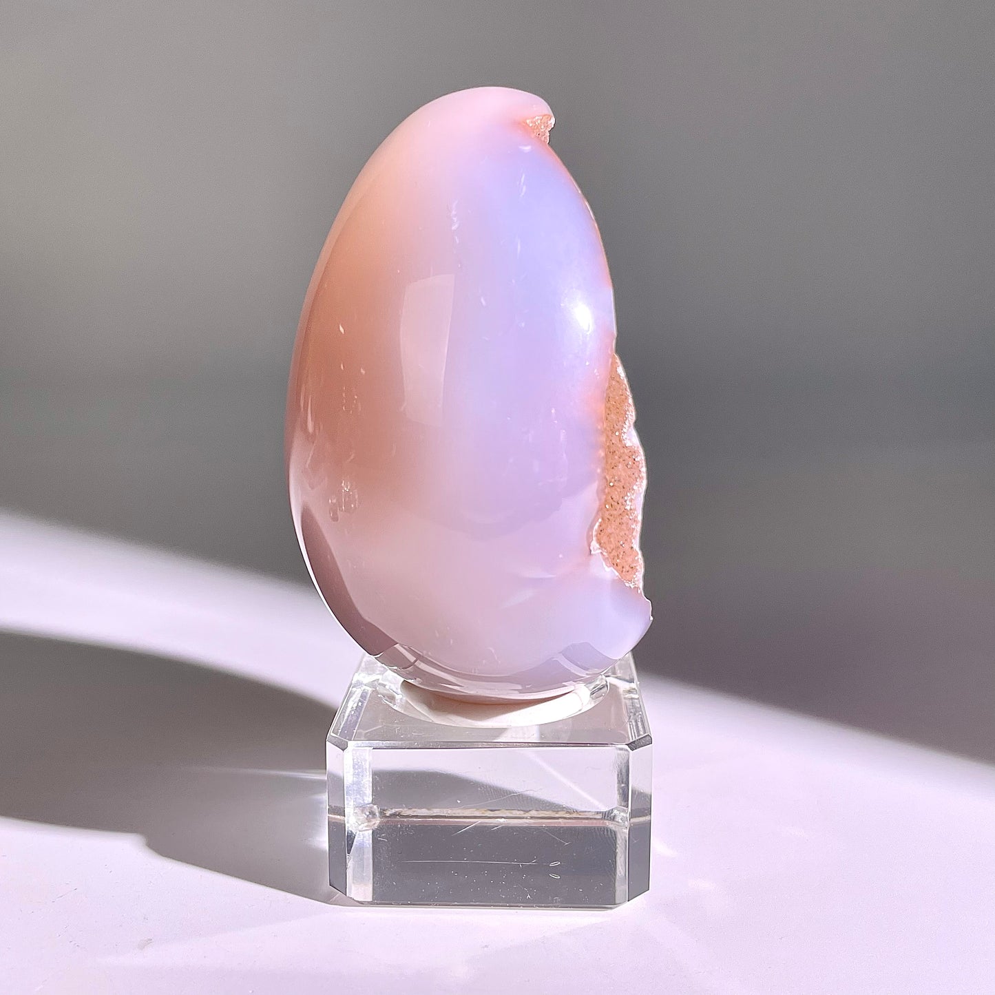B768◇彩晶マシュマロ エッグ◇76×56×43mm◇天然石・鉱物・パワーストーン