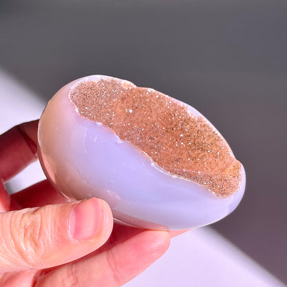 B768◇彩晶マシュマロ エッグ◇76×56×43mm◇天然石・鉱物・パワーストーン