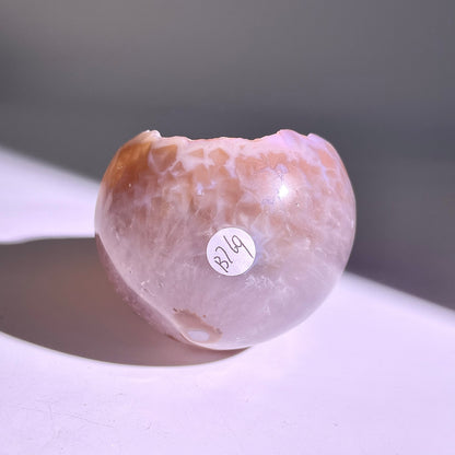 B769◇彩晶マシュマロ エッグ◇86×64×52mm◇天然石・鉱物・パワーストーン