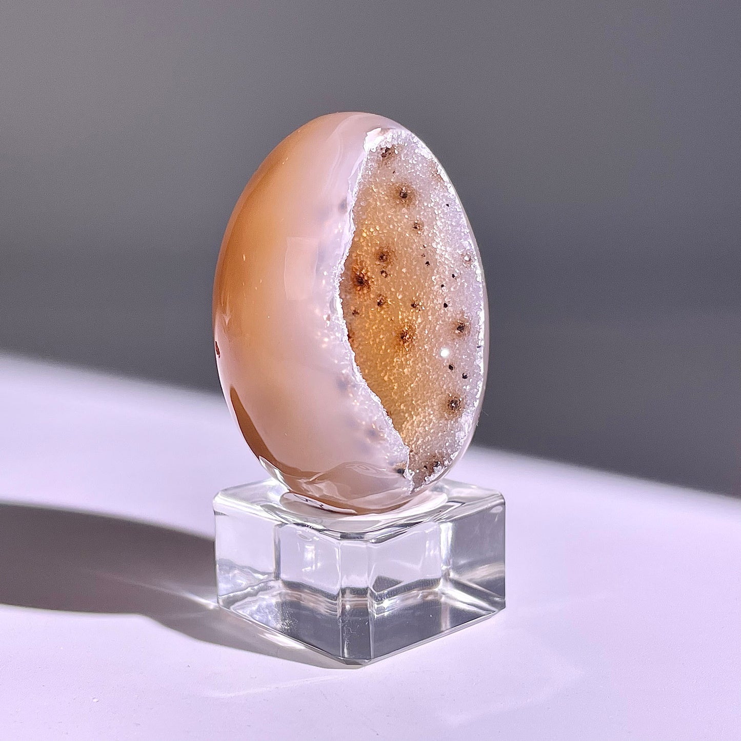B773◇彩晶マシュマロ エッグ◇51×38×30mm◇天然石・鉱物・パワーストーン