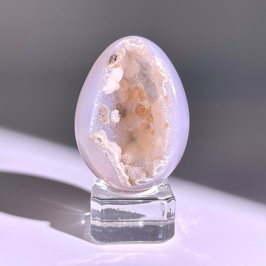 B774◇彩晶マシュマロ エッグ◇46×34×28mm◇天然石・鉱物・パワーストーン