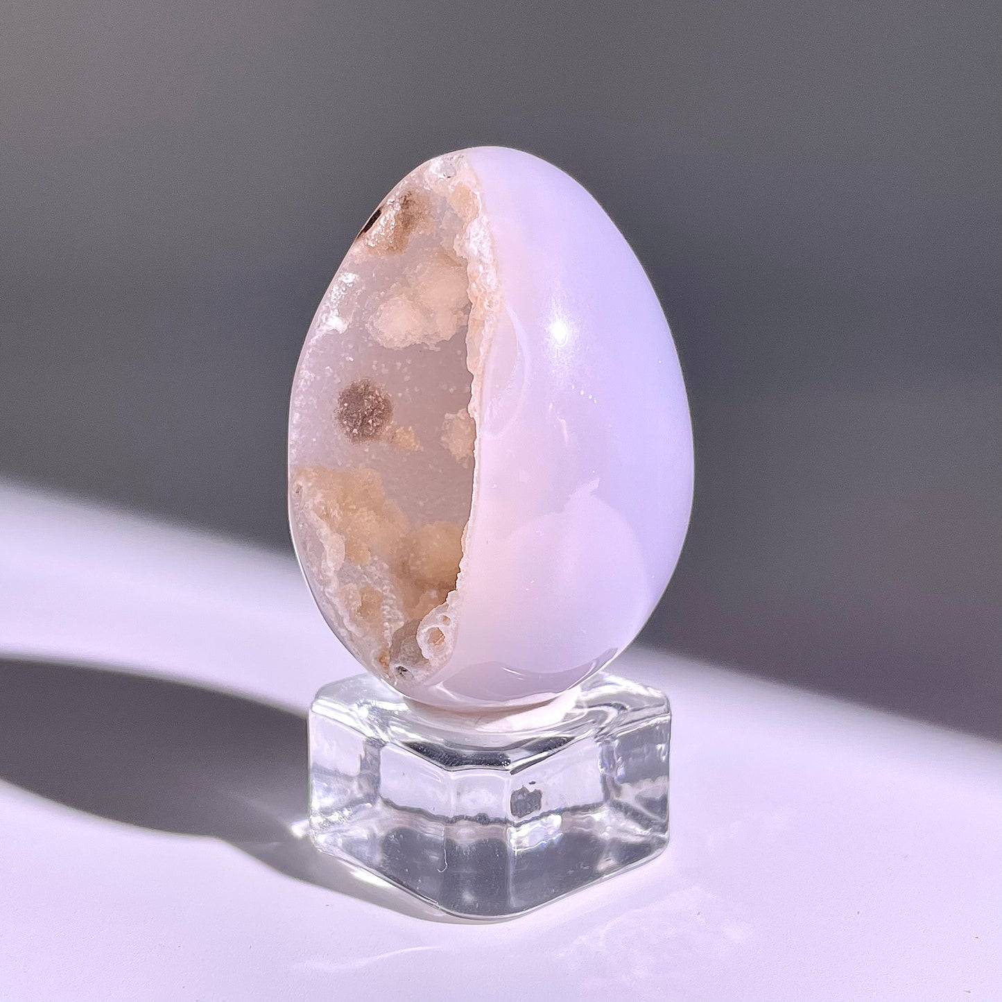 B774◇彩晶マシュマロ エッグ◇46×34×28mm◇天然石・鉱物・パワーストーン