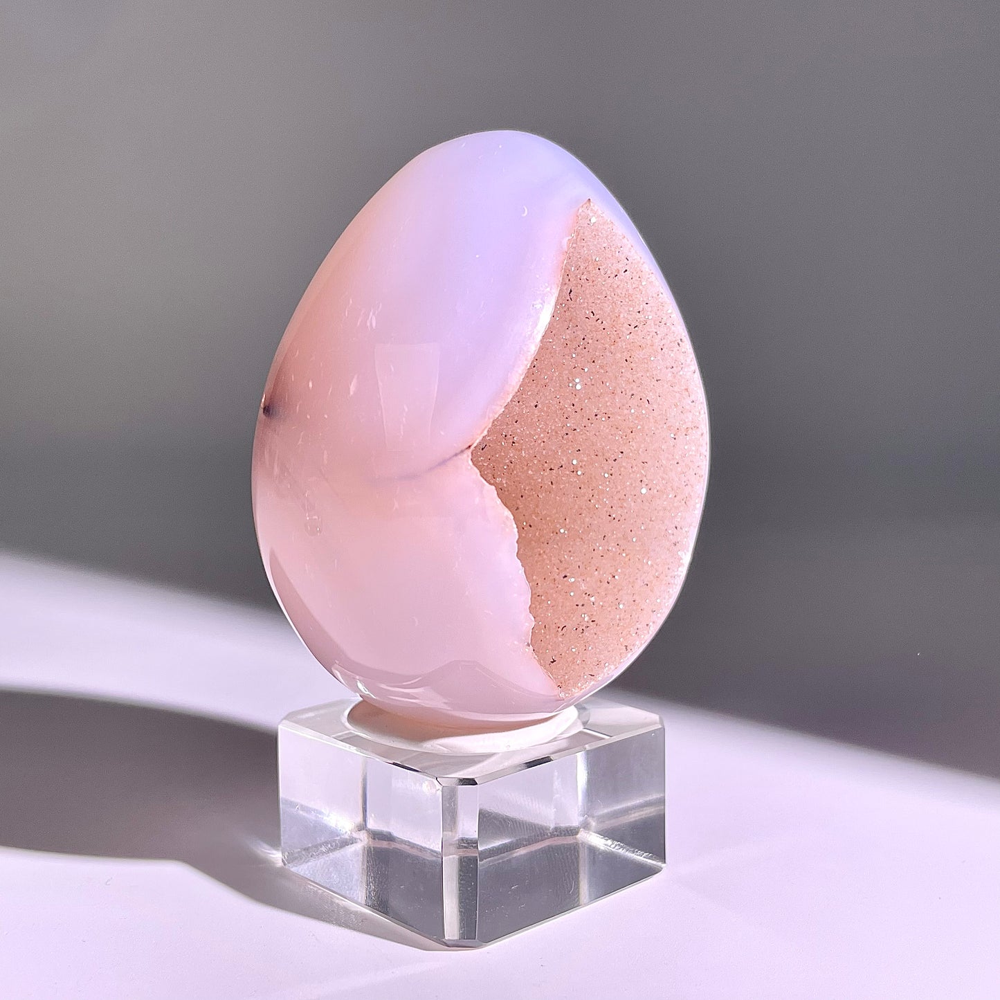 B775◇彩晶マシュマロ エッグ◇66×51×42mm◇天然石・鉱物・パワーストーン
