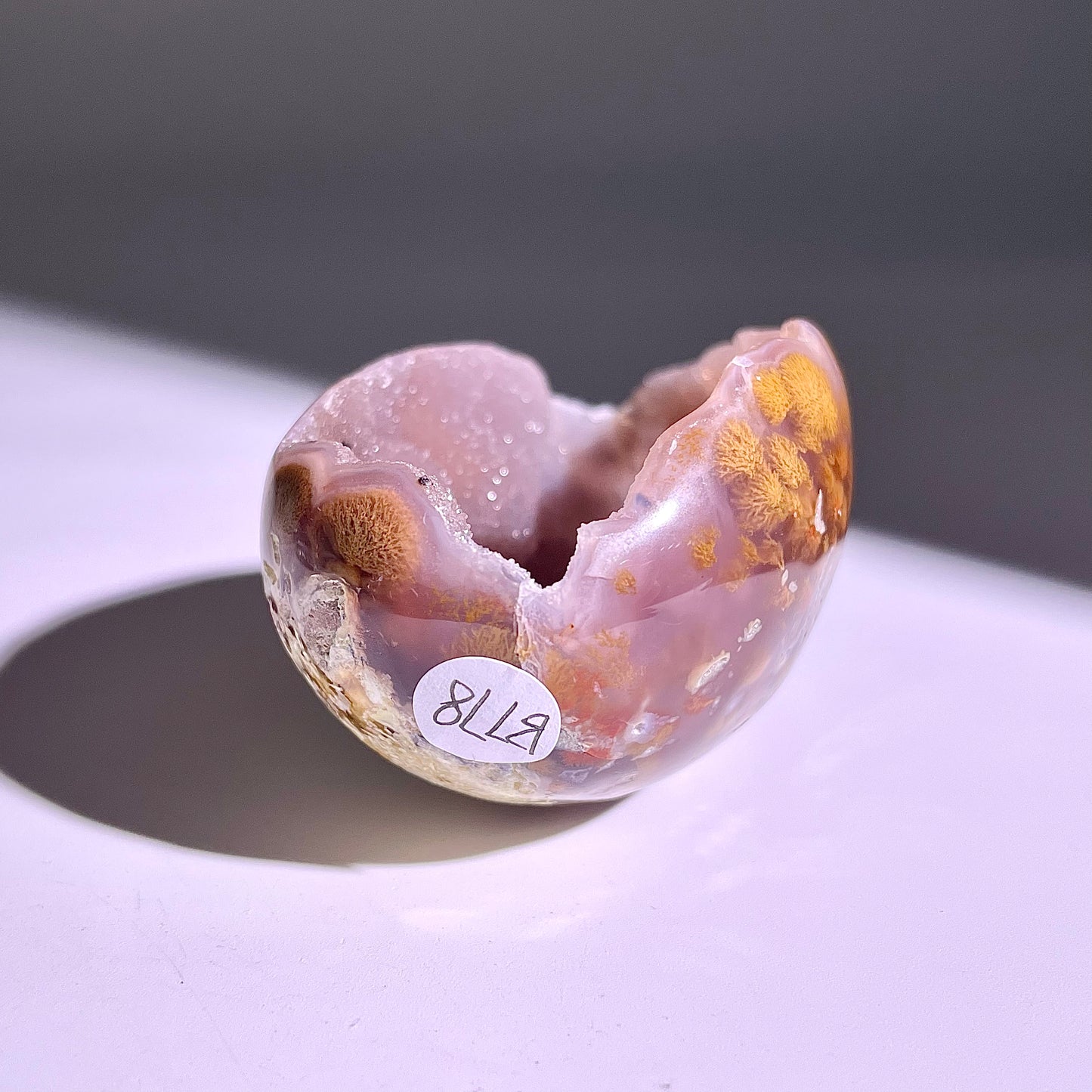 B778◇彩晶マシュマロ エッグ◇68×44×35mm◇天然石・鉱物・パワーストーン