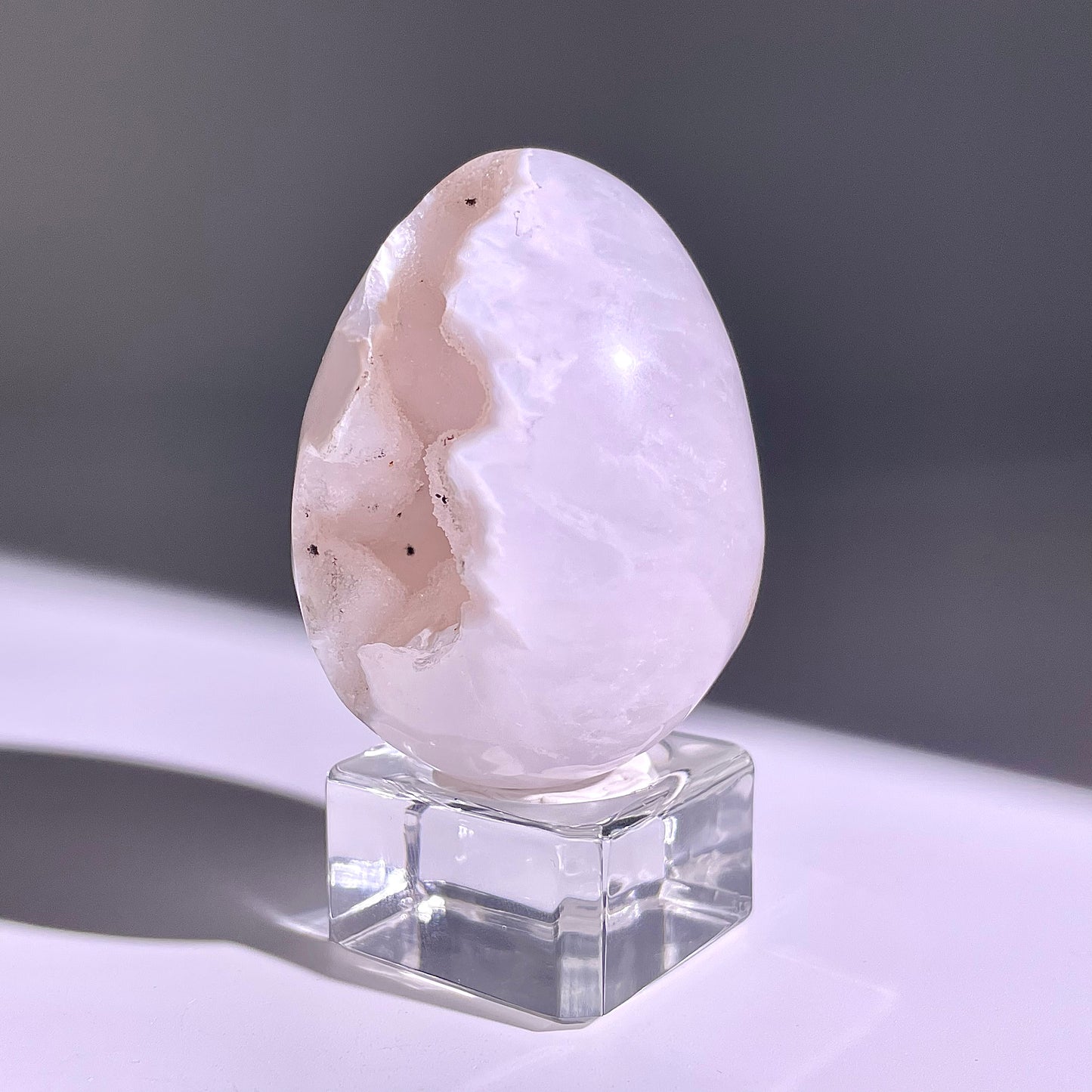 B779◇彩晶マシュマロ エッグ◇54×41×35mm◇天然石・鉱物・パワーストーン