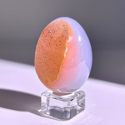 B780◇彩晶マシュマロ エッグ◇52×39×31mm◇天然石・鉱物・パワーストーン