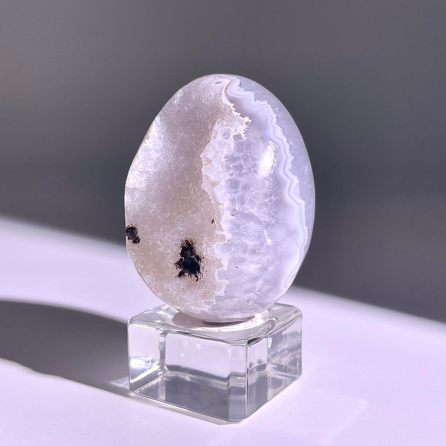 B781◇彩晶マシュマロ エッグ◇53×40×35mm◇天然石・鉱物・パワーストーン