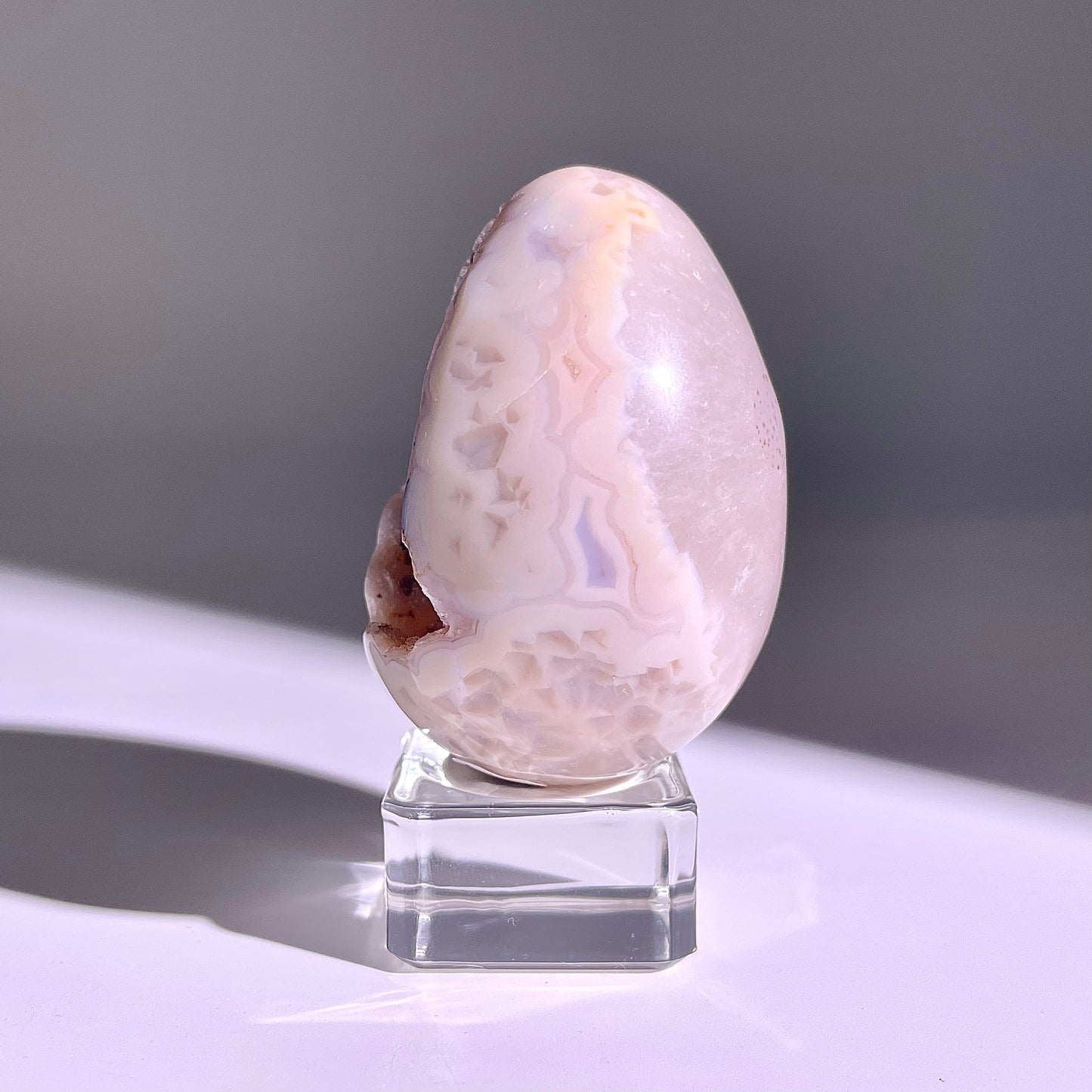 B782◇彩晶マシュマロ エッグ◇61×46×40mm◇天然石・鉱物・パワーストーン