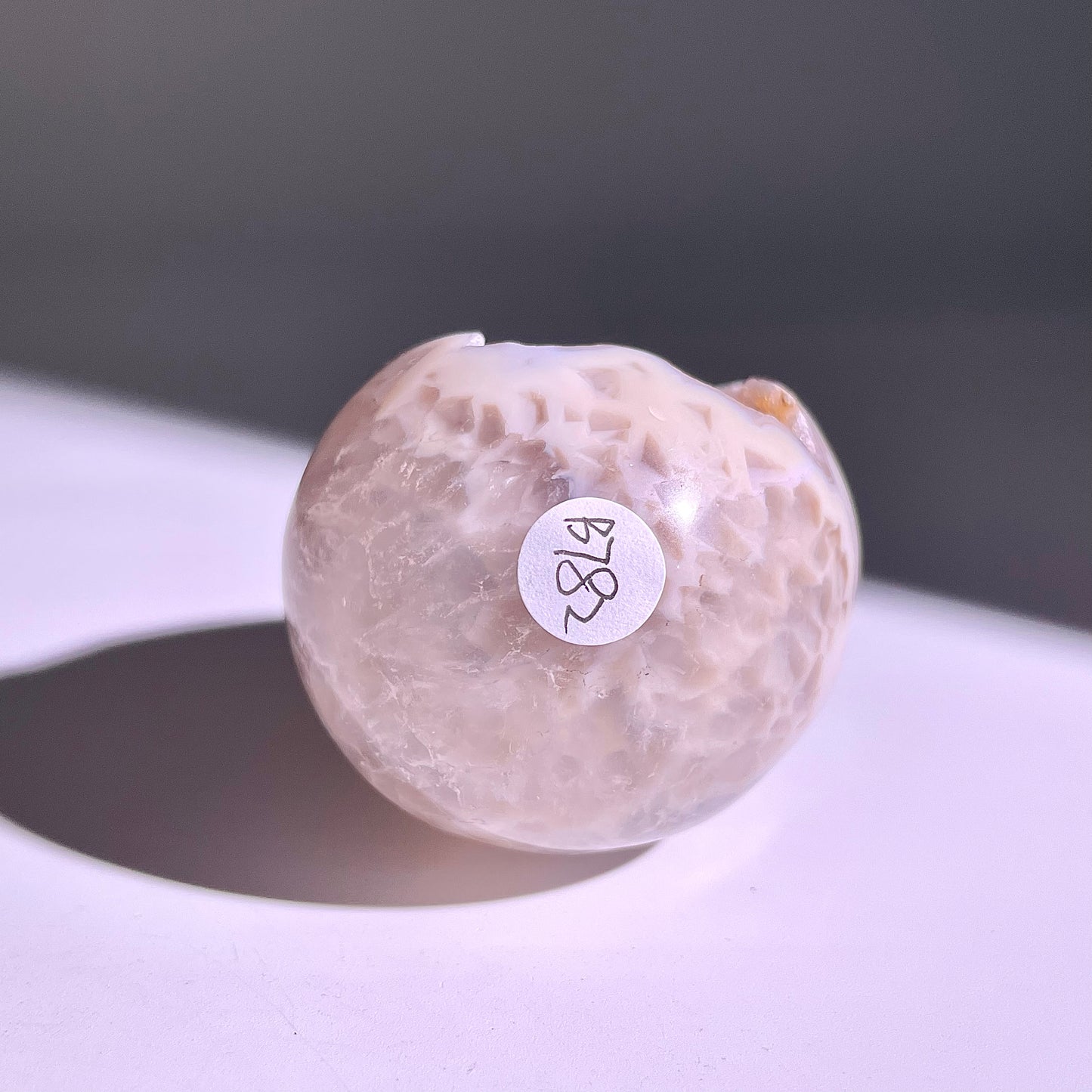 B782◇彩晶マシュマロ エッグ◇61×46×40mm◇天然石・鉱物・パワーストーン