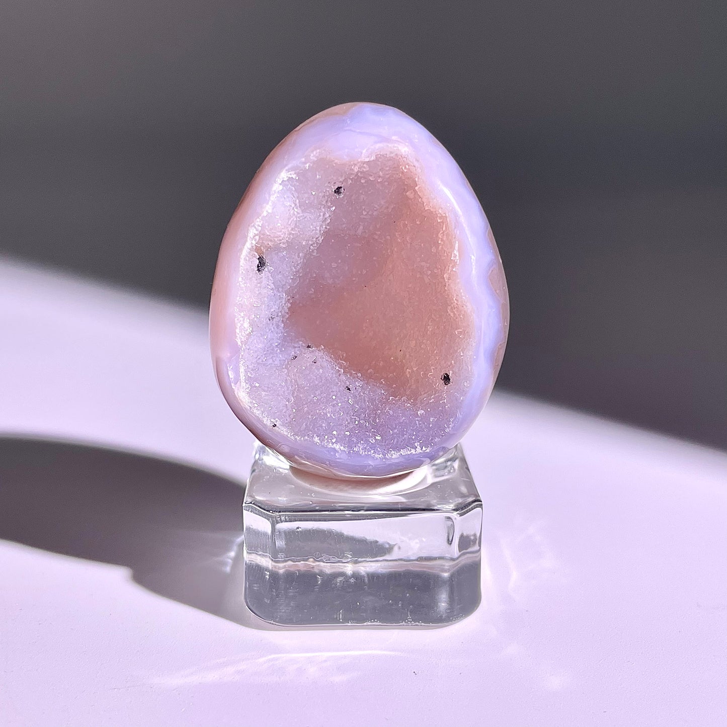 B784◇彩晶マシュマロ エッグ◇39×31×26mm◇天然石・鉱物・パワーストーン