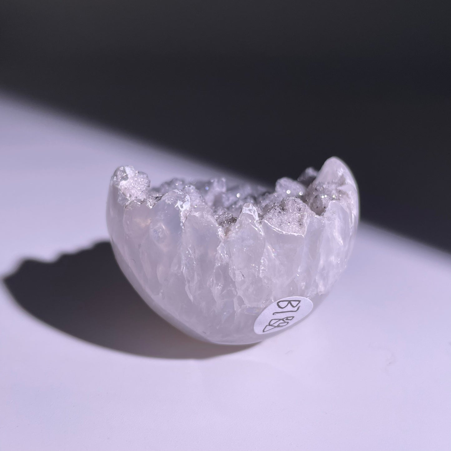 B788◇彩晶マシュマロ エッグ◇59×44×32mm◇天然石・鉱物・パワーストーン