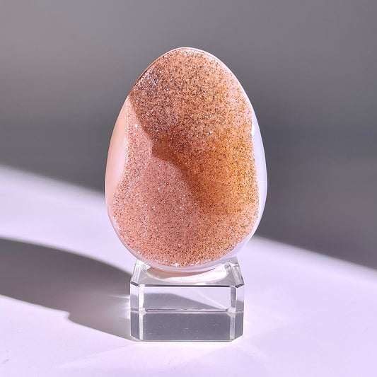 B789◇彩晶マシュマロ エッグ◇69×49×34mm◇天然石・鉱物・パワーストーン