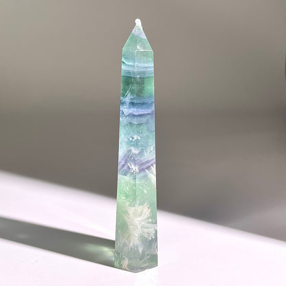 B794◇フェザー フローライト ピラー◇118×29×21mm◇天然石・鉱物・パワーストーン