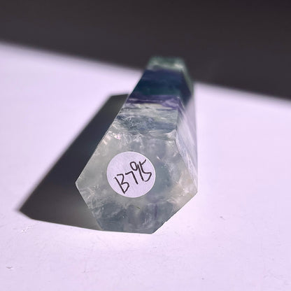 B795◇フェザー フローライト ピラー◇111×23×22mm◇天然石・鉱物・パワーストーン