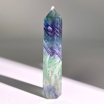B805◇フェザー フローライト ピラー◇103×23×17mm◇天然石・鉱物・パワーストーン