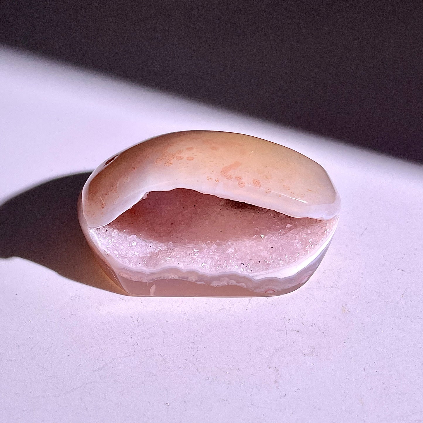 B826◇彩晶マシュマロ エッグ◇41×18×31mm◇天然石・鉱物・パワーストーン