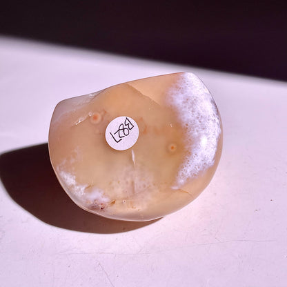 B827◇彩晶マシュマロ エッグ◇42×21×37mm◇天然石・鉱物・パワーストーン