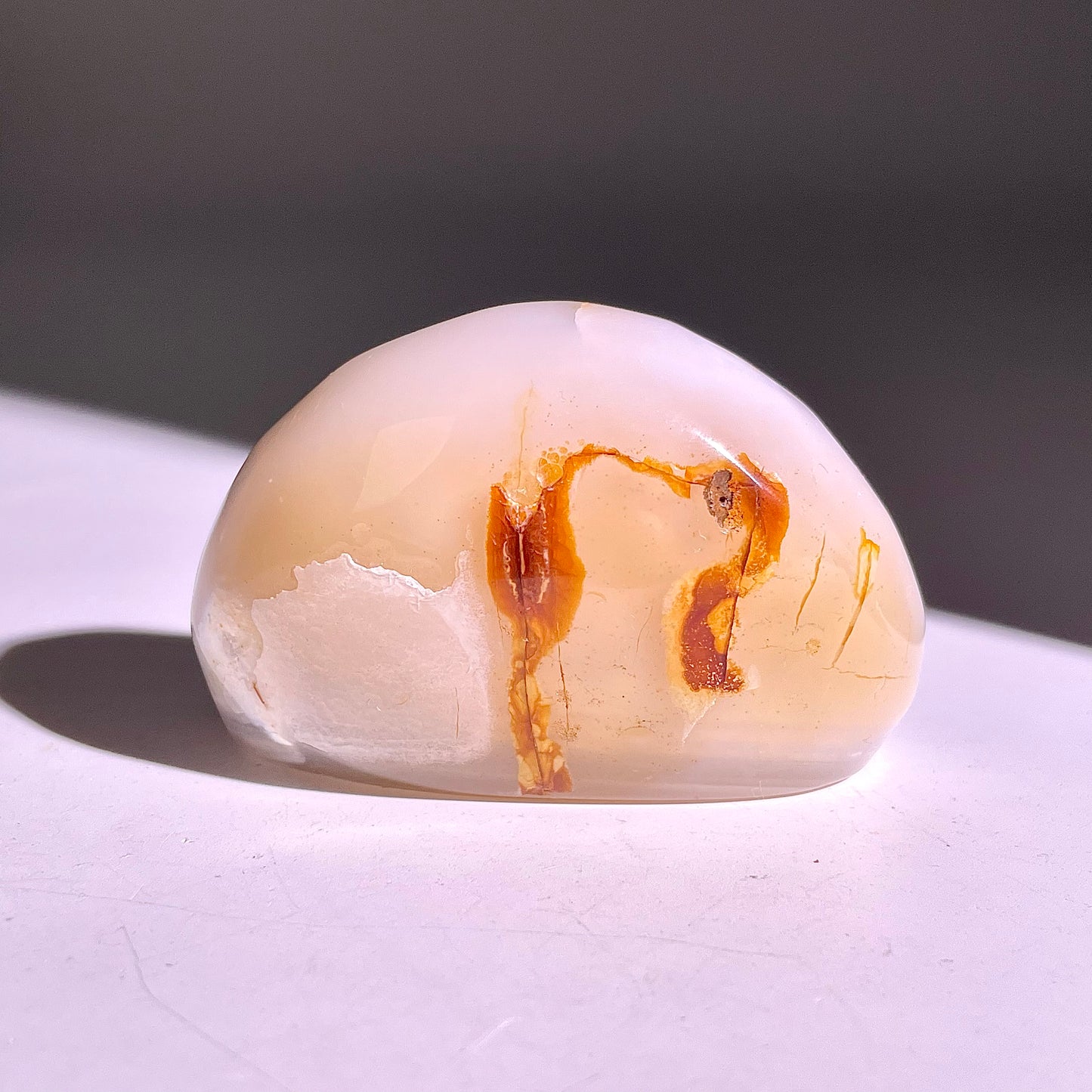 B828◇彩晶マシュマロ エッグ◇54×34×23mm◇天然石・鉱物・パワーストーン