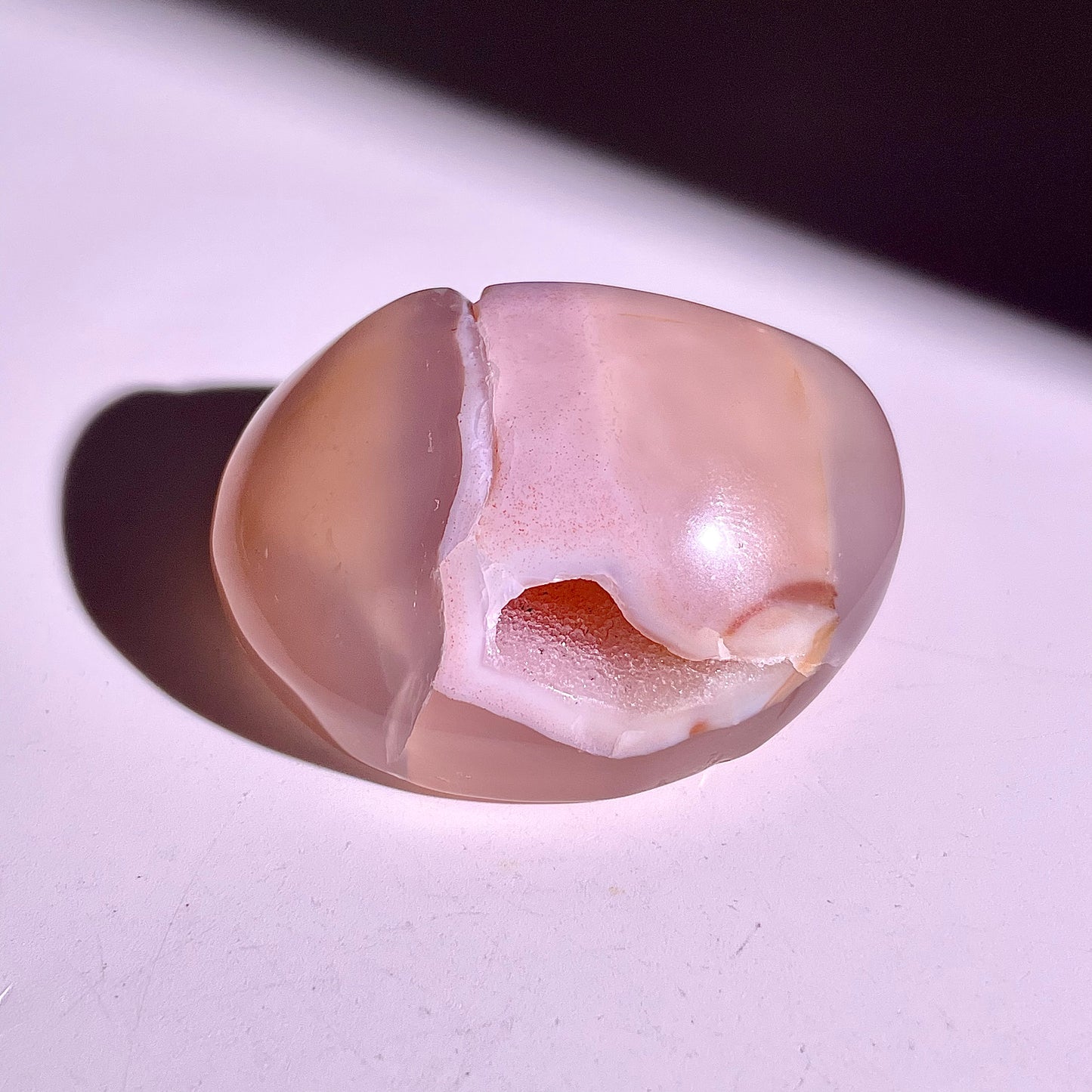 B831◇彩晶マシュマロ エッグ◇38×23×12mm◇天然石・鉱物・パワーストーン
