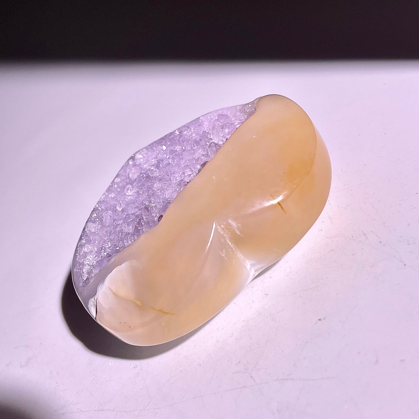 B833◇彩晶マシュマロ エッグ◇42×47×14mm◇天然石・鉱物・パワーストーン