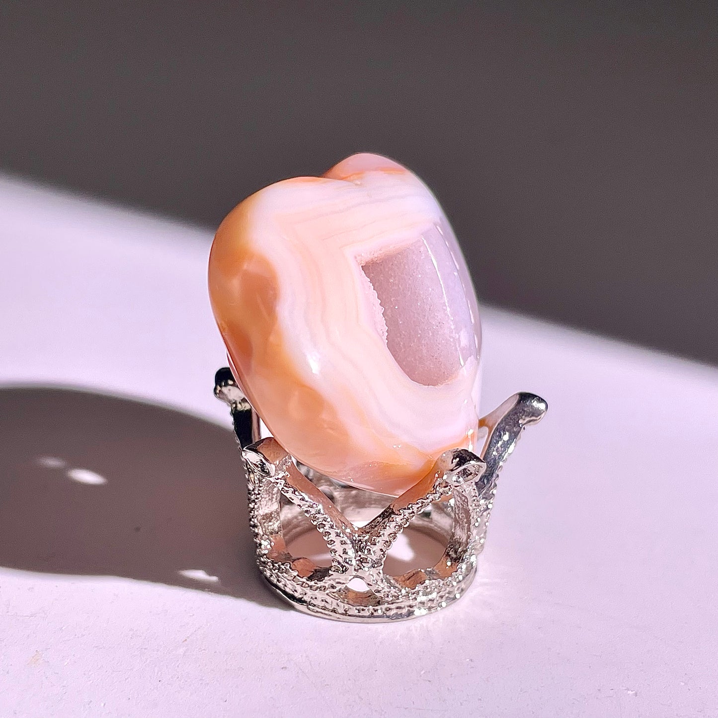 B834◇彩晶マシュマロ エッグ◇18×24×3mm◇天然石・鉱物・パワーストーン