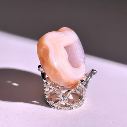 B834◇彩晶マシュマロ エッグ◇18×24×3mm◇天然石・鉱物・パワーストーン