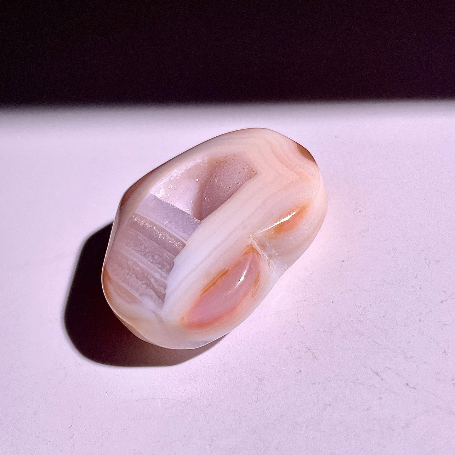 B834◇彩晶マシュマロ エッグ◇18×24×3mm◇天然石・鉱物・パワーストーン