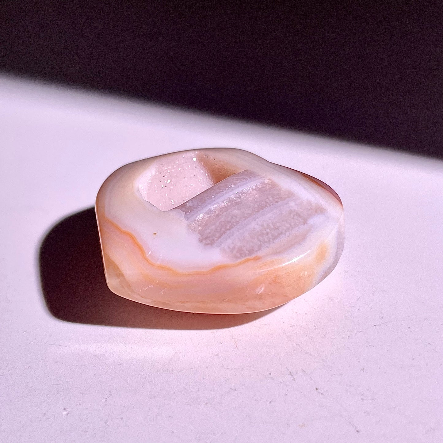 B834◇彩晶マシュマロ エッグ◇18×24×3mm◇天然石・鉱物・パワーストーン