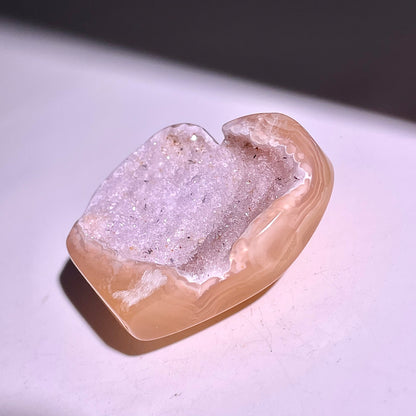 B836◇彩晶マシュマロ エッグ◇32×42×4mm◇天然石・鉱物・パワーストーン