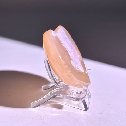 B839◇彩晶マシュマロ エッグ◇31×41×3mm◇天然石・鉱物・パワーストーン