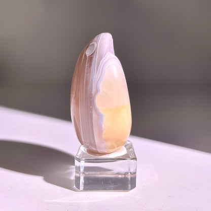 B842◇彩晶マシュマロ エッグ◇51×29×20mm◇天然石・鉱物・パワーストーン