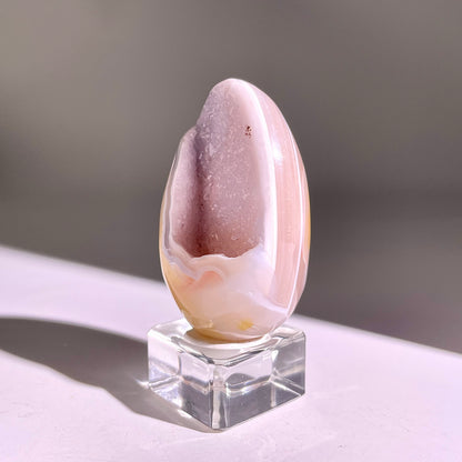 B842◇彩晶マシュマロ エッグ◇51×29×20mm◇天然石・鉱物・パワーストーン