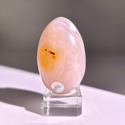 B842◇彩晶マシュマロ エッグ◇51×29×20mm◇天然石・鉱物・パワーストーン