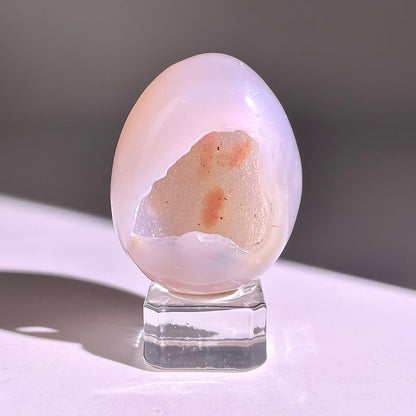 B843◇彩晶マシュマロ エッグ◇39×28×20mm◇天然石・鉱物・パワーストーン