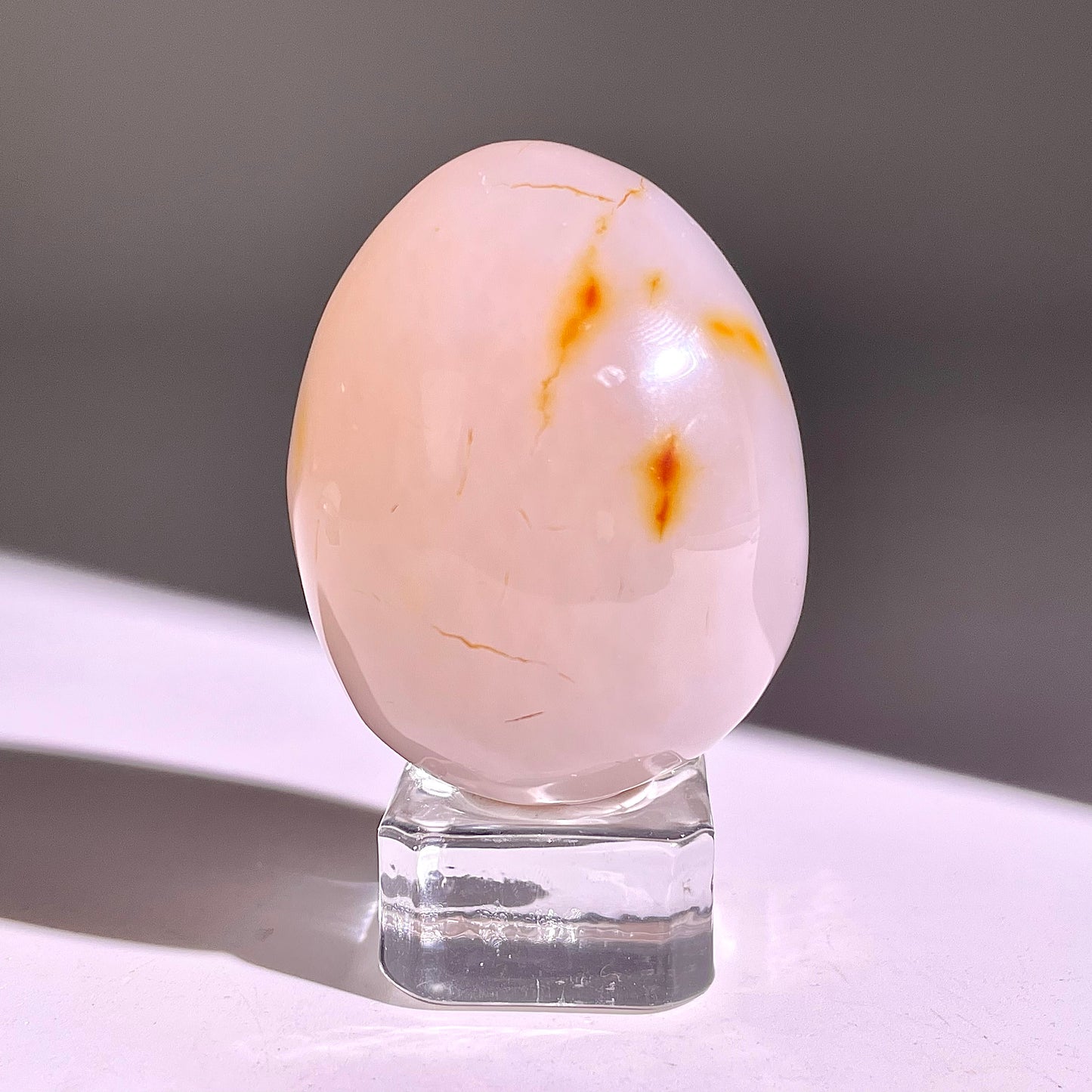 B843◇彩晶マシュマロ エッグ◇39×28×20mm◇天然石・鉱物・パワーストーン
