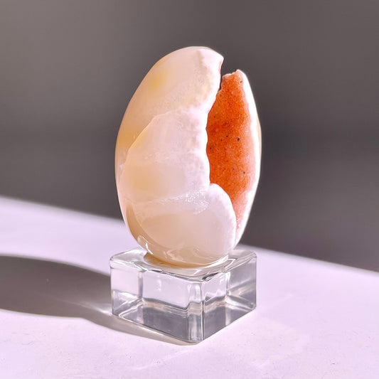 B844◇彩晶マシュマロ エッグ◇44×26×23mm◇天然石・鉱物・パワーストーン