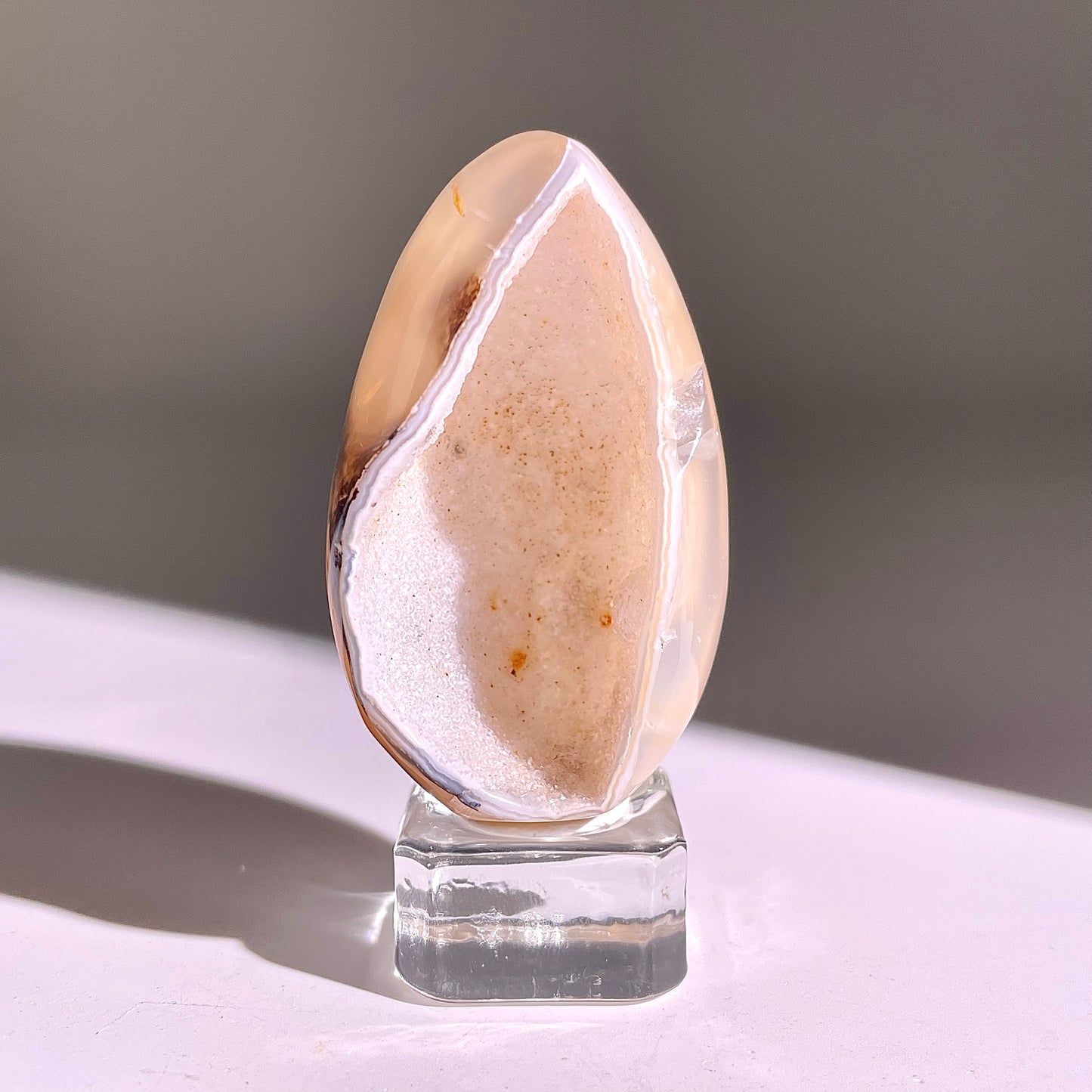 B845◇彩晶マシュマロ エッグ◇48×25×22mm◇天然石・鉱物・パワーストーン