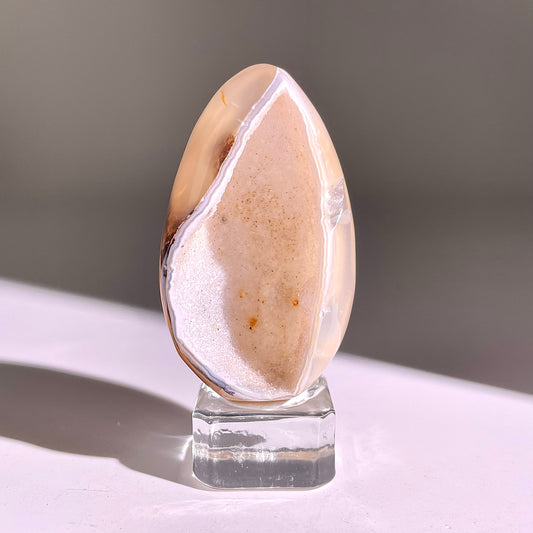 B845◇彩晶マシュマロ エッグ◇48×25×22mm◇天然石・鉱物・パワーストーン