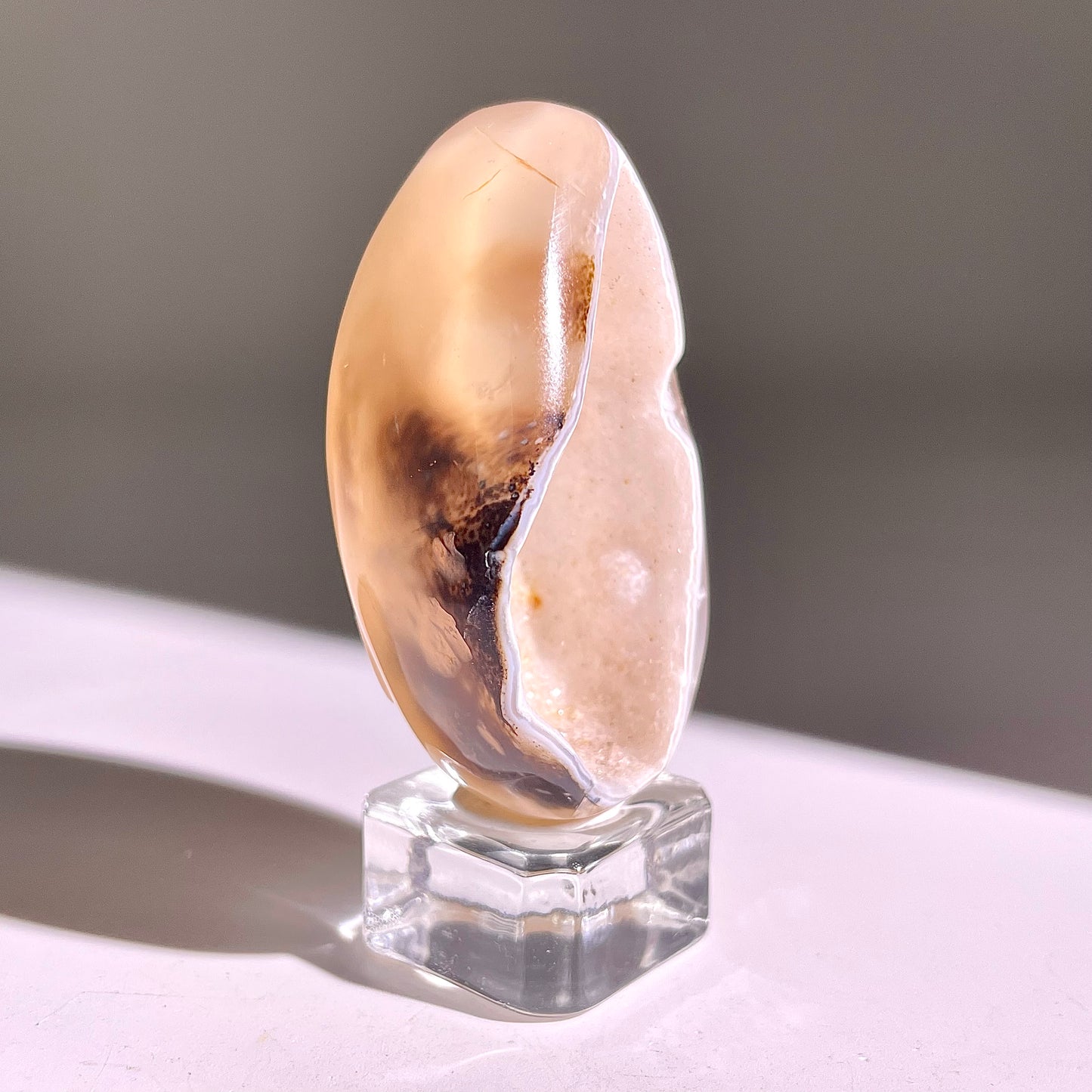 B845◇彩晶マシュマロ エッグ◇48×25×22mm◇天然石・鉱物・パワーストーン